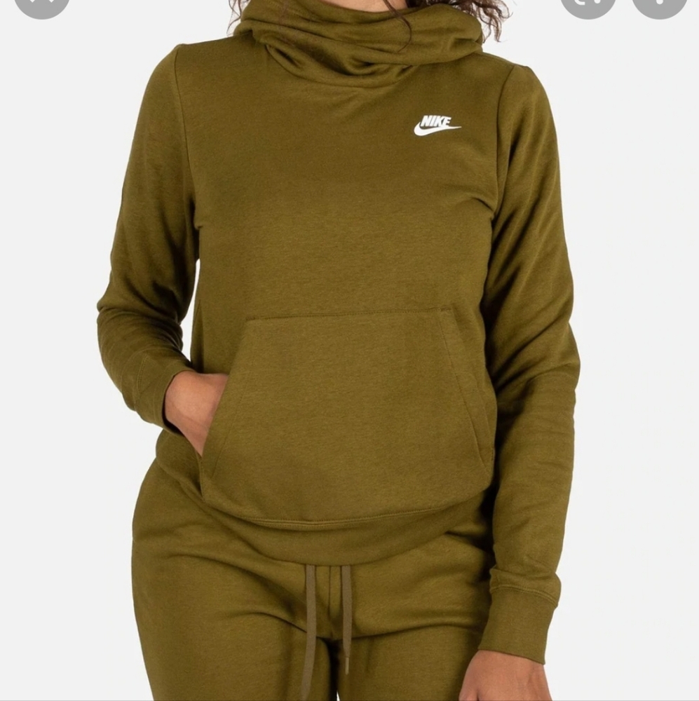 Nike Sportswear Club Funnel Neck Women (Med)Hoodie, Joggers (Large)